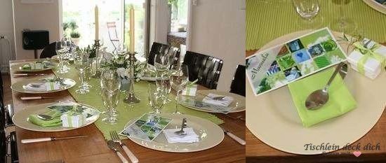 Tischdekoration Frühling in grün