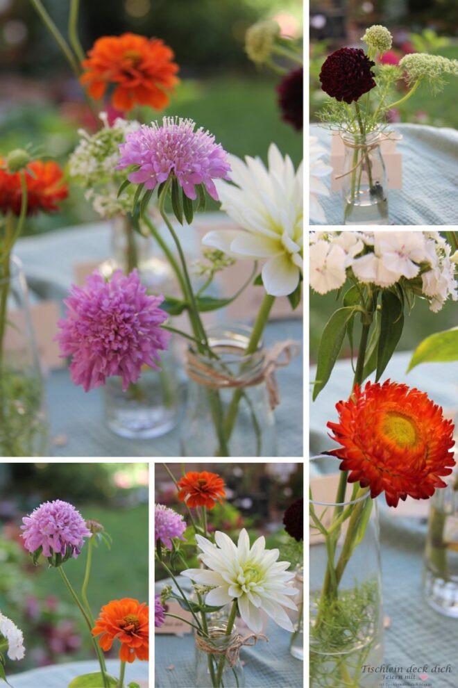 Collage bunte Blumenmischung von Blumen vom Pflückfeld